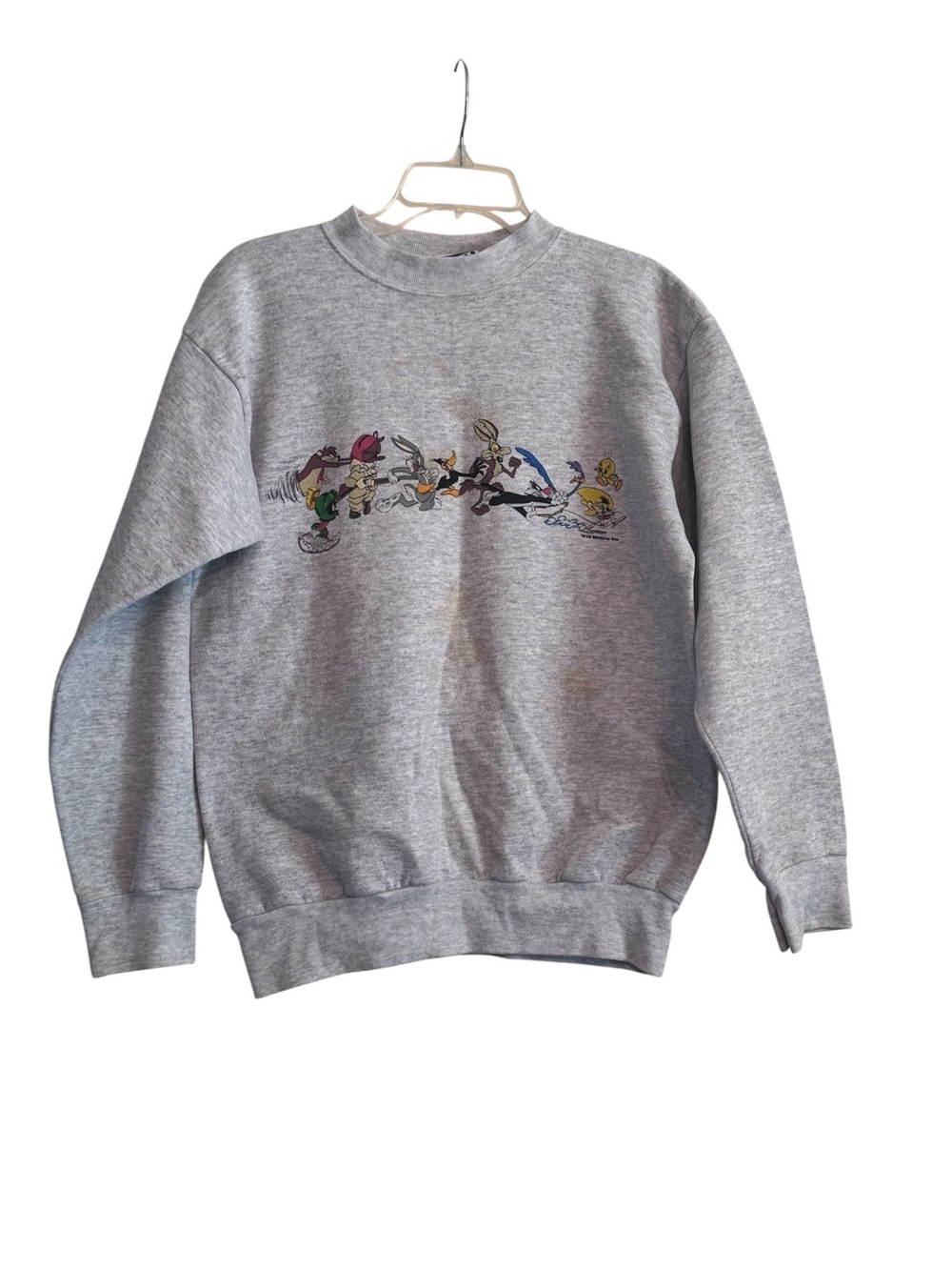Tultex Vintage 1990s Looney Tunes Crewneck Sweatshirt In Heather Gray